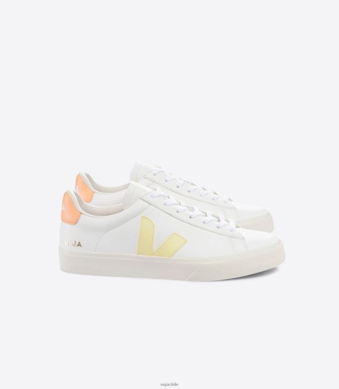 Veja hombres campo cuero sin cromo blanco melocotón sol PDFXH19 zapatos