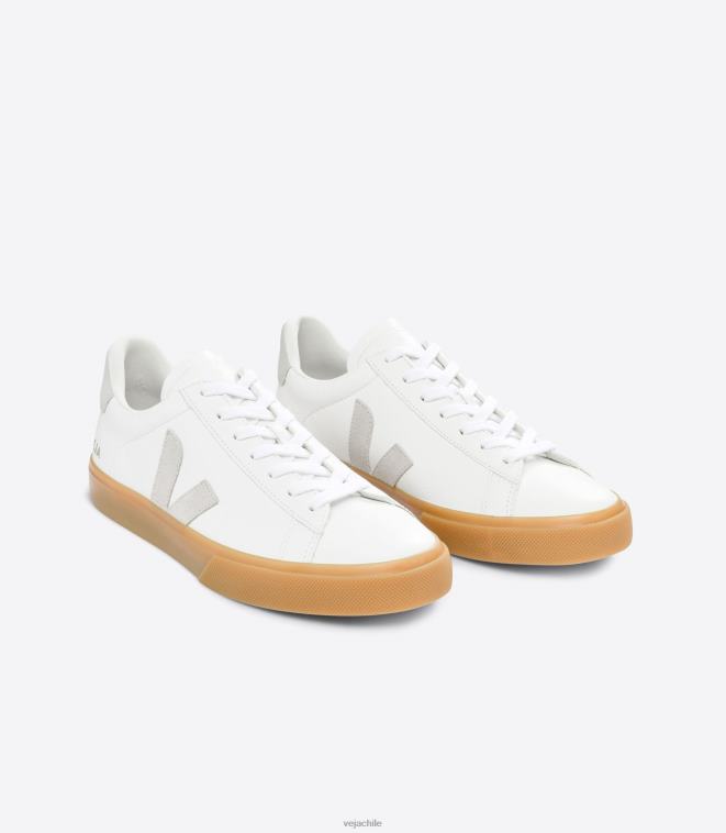 Veja hombres campo cuero sin cromo blanco natural natural PDFXH14 zapatos