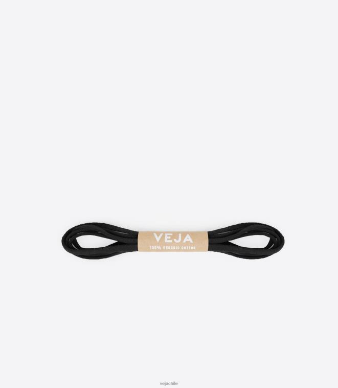 Veja hombres cordones algodón orgánico negro PDFXH220 cordones