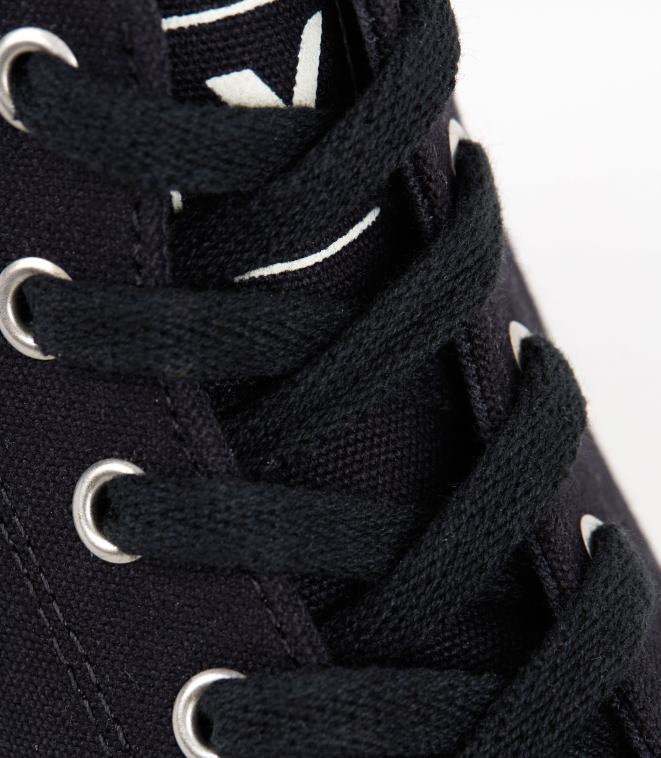 Veja hombres cordones algodón orgánico negro PDFXH220 cordones