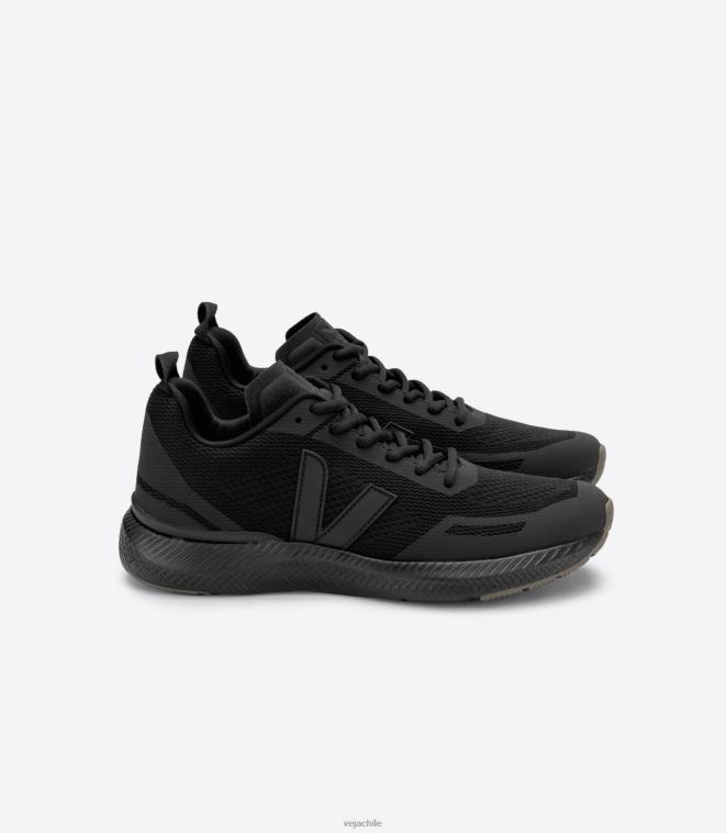 Veja hombres impala malla de ingeniería negro caqui completo PDFXH219 zapatos