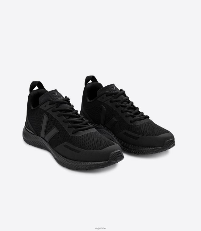 Veja hombres impala malla de ingeniería negro completo PDFXH214 zapatos
