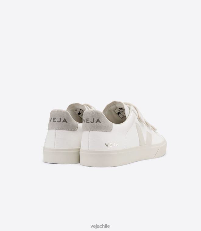 Veja hombres Recife cuero sin cromo blanco pierre natural PDFXH117 zapatos