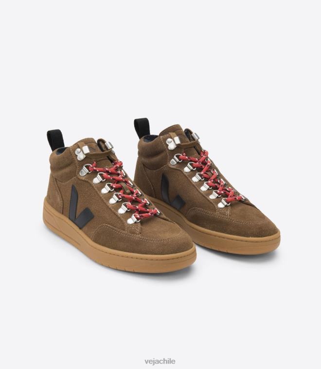 Veja hombres Ante roraima marrón negro suela natural. PDFXH119 zapatos