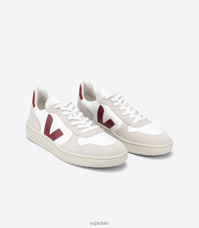 Veja hombres v-10 b-malla blanco natural marsala PDFXH57 zapatos