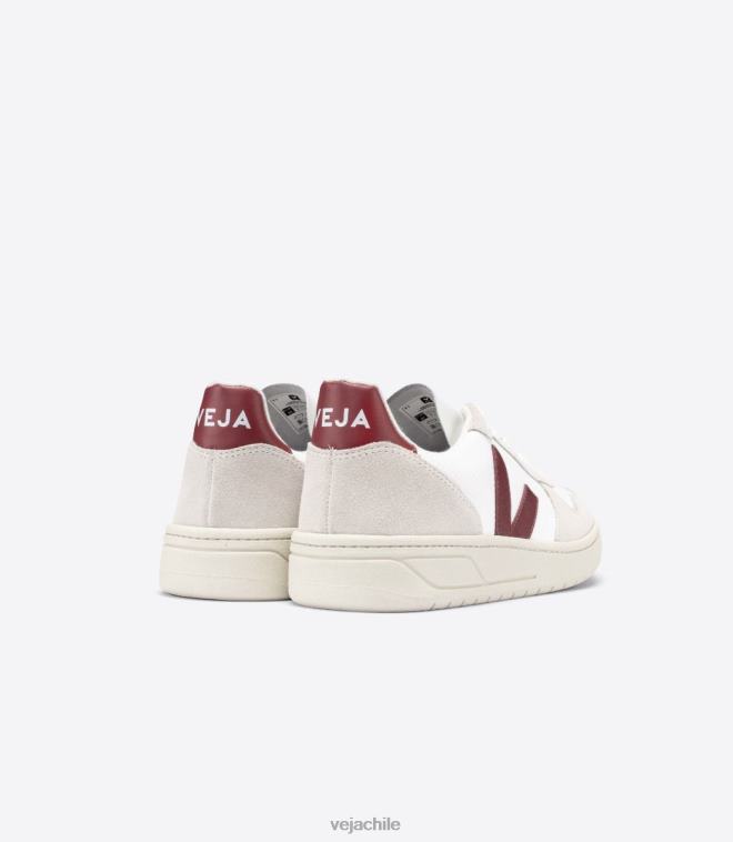 Veja hombres v-10 b-malla blanco natural marsala PDFXH57 zapatos