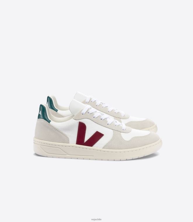 Veja hombres v-10 b-mesh blanco marsala bretaña PDFXH45 zapatos