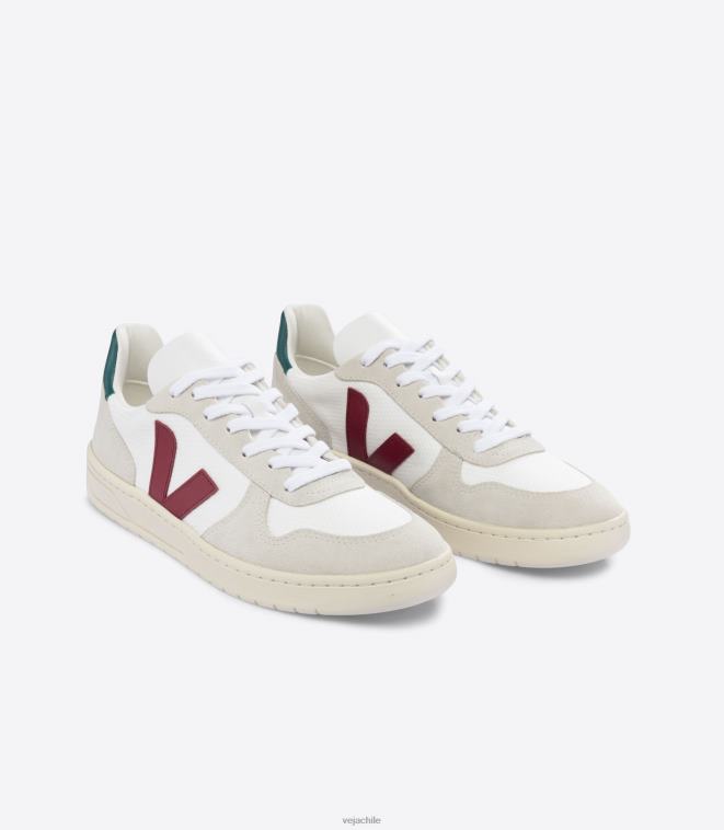 Veja hombres v-10 b-mesh blanco marsala bretaña PDFXH45 zapatos
