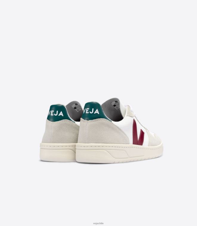 Veja hombres v-10 b-mesh blanco marsala bretaña PDFXH45 zapatos
