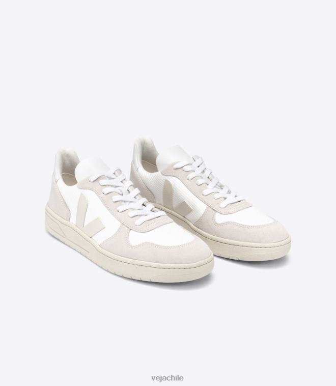Veja hombres v-10 b-mesh blanco natural pierre PDFXH44 zapatos