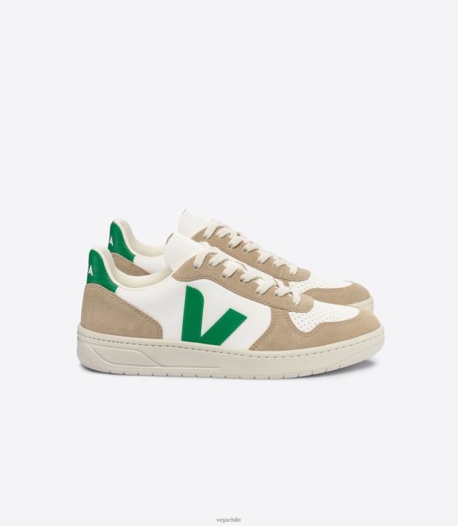 Veja hombres v-10 cuero sin cromo blanco esmeralda sahara PDFXH40 zapatos