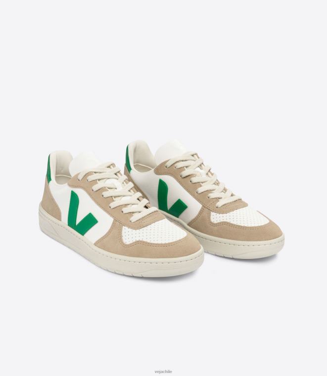 Veja hombres v-10 cuero sin cromo blanco esmeralda sahara PDFXH40 zapatos