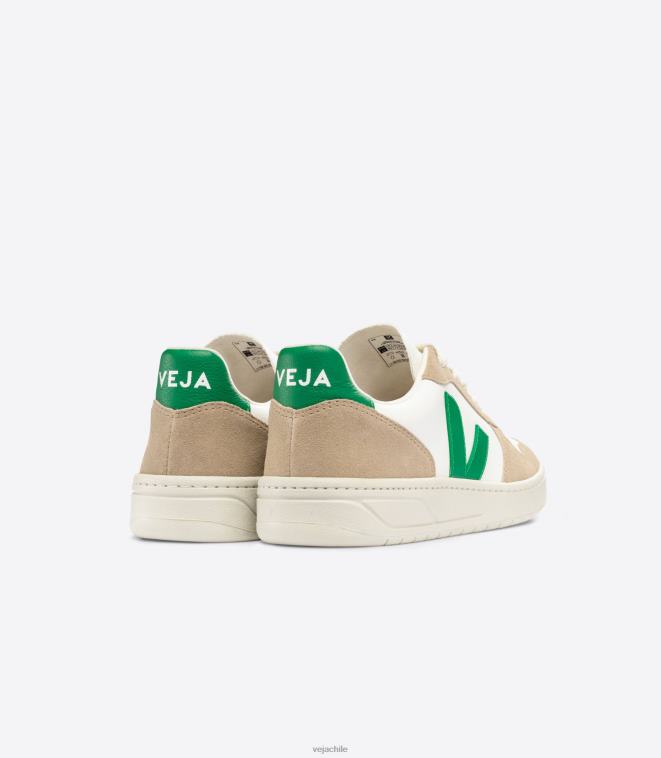 Veja hombres v-10 cuero sin cromo blanco esmeralda sahara PDFXH40 zapatos