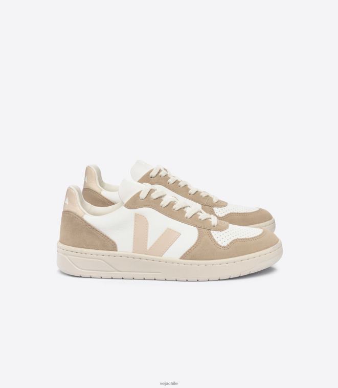 Veja hombres v-10 cuero sin cromo blanco sable sahara PDFXH39 zapatos