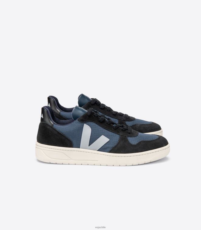 Veja hombres v-10 ripstop nautico oxford gris negro PDFXH62 zapatos