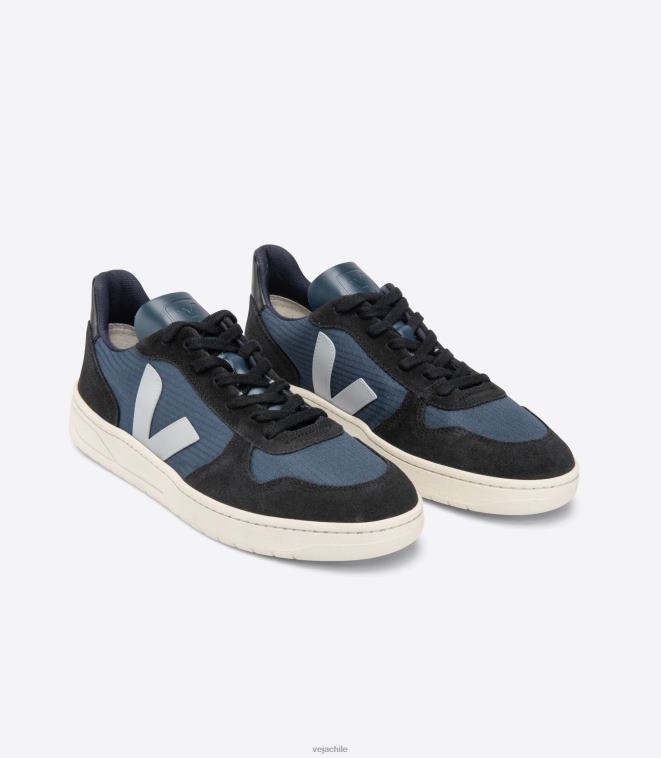 Veja hombres v-10 ripstop nautico oxford gris negro PDFXH62 zapatos