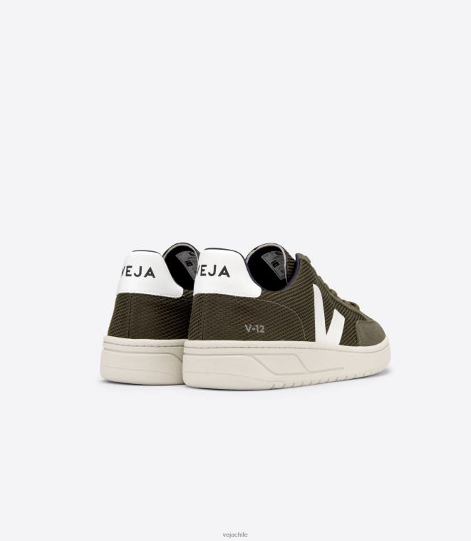 Veja hombres v-12 vegano b-mesh oliva blanco PDFXH30 zapatos
