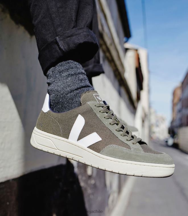 Veja hombres v-12 vegano b-mesh oliva blanco PDFXH30 zapatos