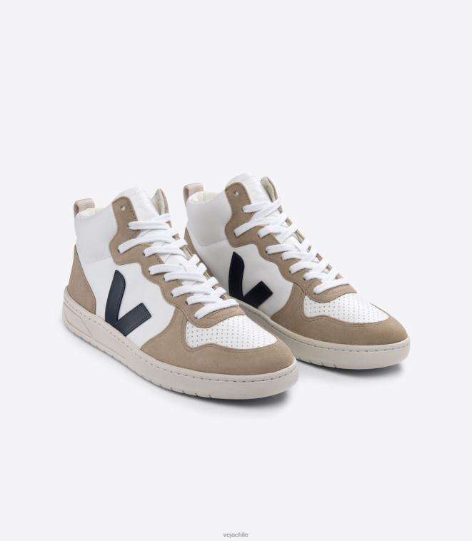 Veja hombres v-15 cuero sin cromo blanco nautico sahara PDFXH79 zapatos