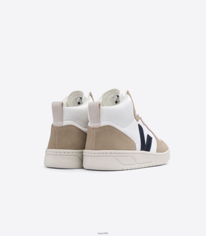 Veja hombres v-15 cuero sin cromo blanco nautico sahara PDFXH79 zapatos