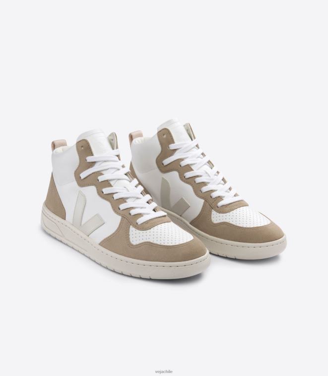Veja hombres v-15 cuero sin cromo blanco pierre sahara PDFXH80 zapatos