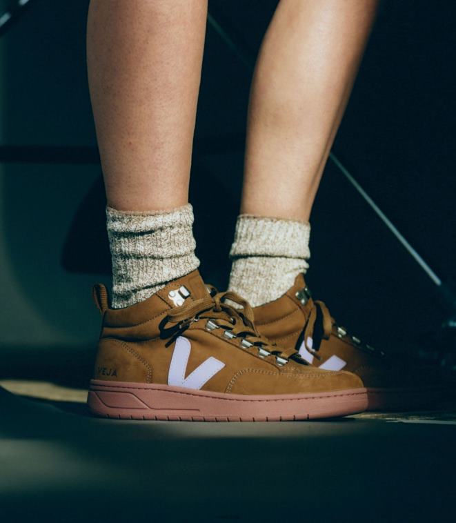 Veja mujer roraima nubuck marrón lavanda PDFXH252 zapatos
