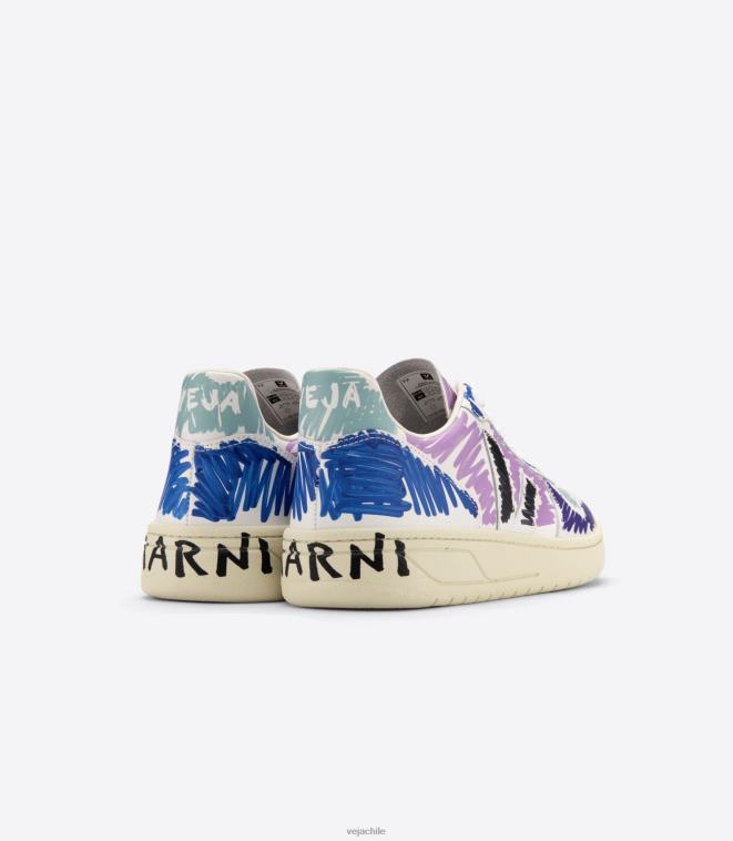 Veja X mujer v-10 cuero marni orquídea negro PDFXH236 zapatos