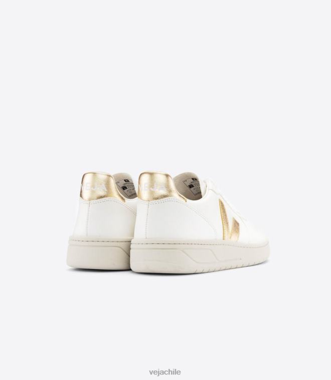 Veja mujer v-10 cuero sin cromo blanco platinado PDFXH233 zapatos