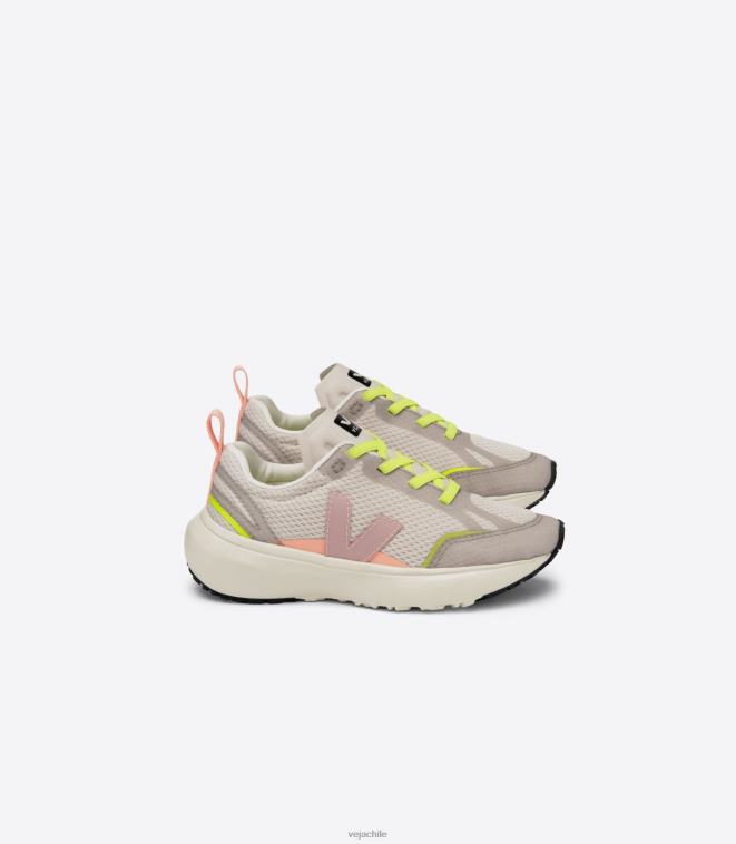 Veja niños canario cordones elásticos alveomesh natural nena PDFXH388 zapatos