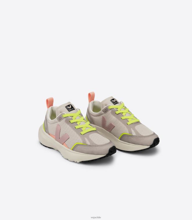 Veja niños canario cordones elásticos alveomesh natural nena PDFXH388 zapatos