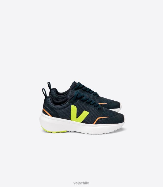 Veja niños cordones canarios alveomesh nautico jaune fluo PDFXH389 zapatos