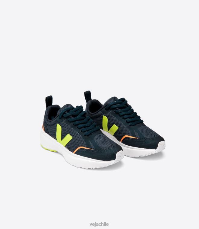 Veja niños cordones canarios alveomesh nautico jaune fluo PDFXH389 zapatos