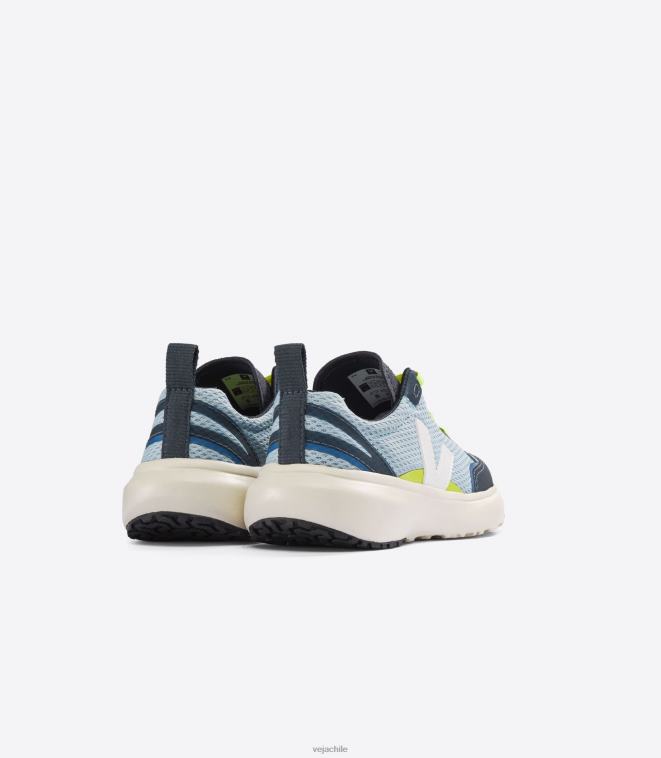 Veja niños cordones elásticos canario alveomesh acero blanco PDFXH376 zapatos