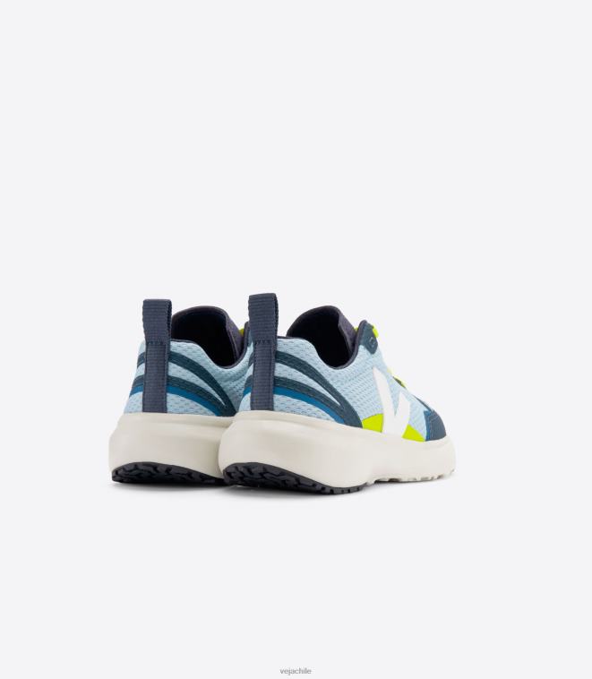Veja niños cordones elásticos canario alveomesh acero blanco PDFXH383 zapatos