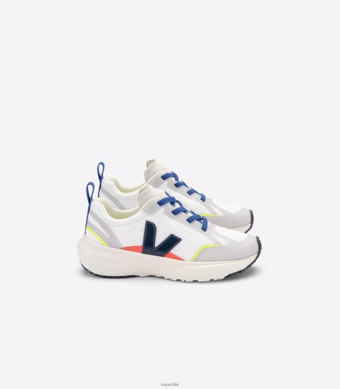 Veja niños cordones elásticos canario alveomesh blanco nautico PDFXH381 zapatos