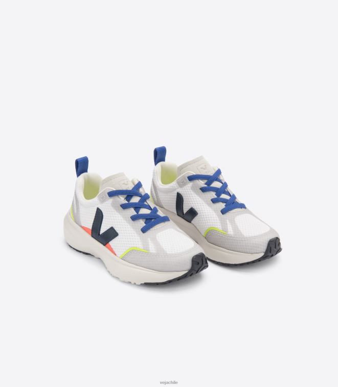 Veja niños cordones elásticos canario alveomesh blanco nautico PDFXH381 zapatos