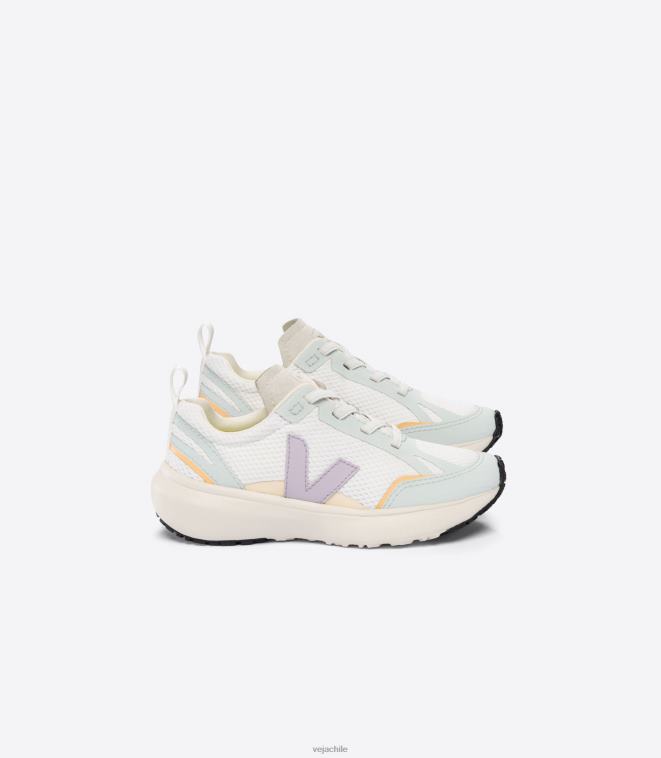 Veja niños cordones elásticos canario alveomesh blanco parme PDFXH386 zapatos