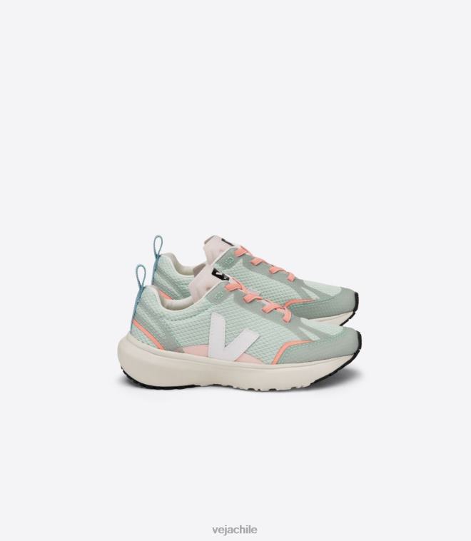 Veja niños cordones elásticos canario alveomesh matcha blanco PDFXH390 zapatos