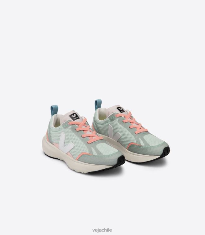 Veja niños cordones elásticos canario alveomesh matcha blanco PDFXH390 zapatos