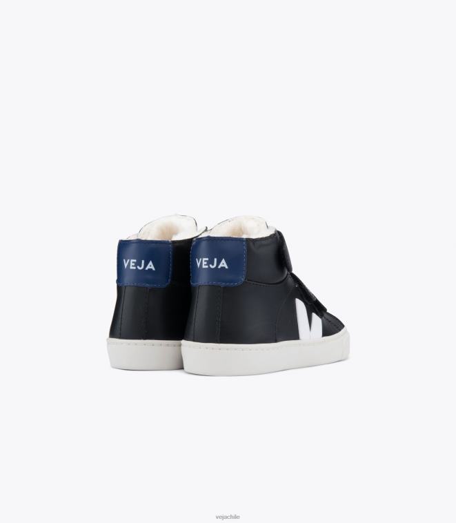 Veja niños esplar piel fured media negro cobalto PDFXH320 zapatos
