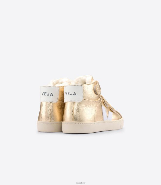 Veja niños esplar piel pelo medio platine blanco PDFXH317 zapatos