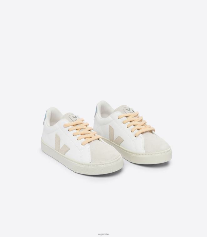 Veja niños Cordones esplar cuero sin cromo acero sable blanco PDFXH332 zapatos