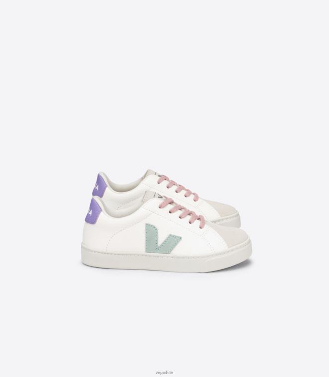 Veja niños Cordones esplar piel sin cromo blanco matcha lavande PDFXH330 zapatos