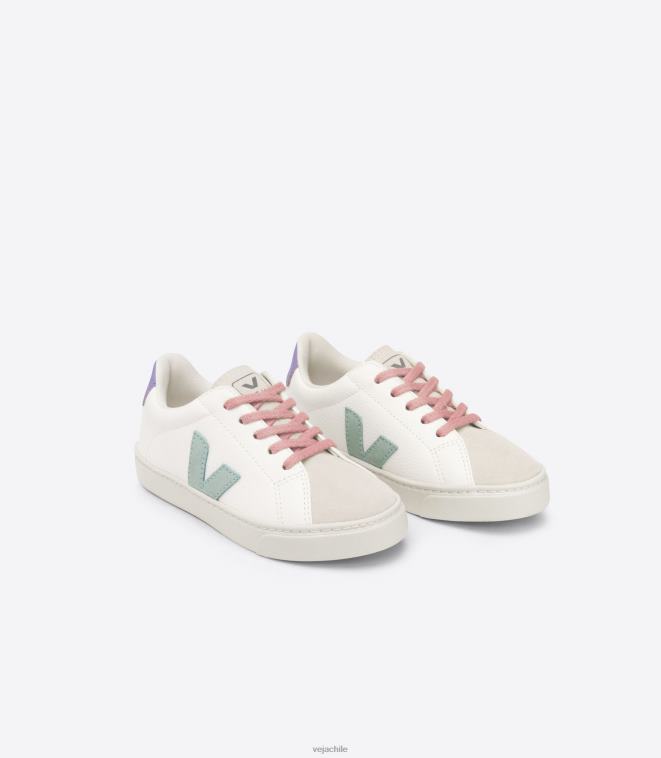 Veja niños Cordones esplar piel sin cromo blanco matcha lavande PDFXH330 zapatos