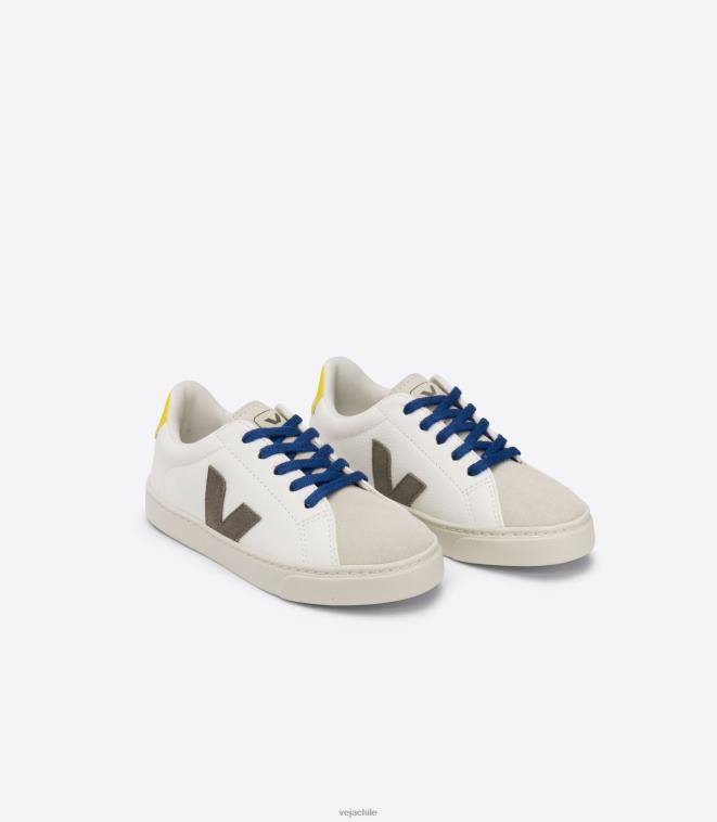 Veja niños Cordones esplar piel sin cromo blanco moonrock tónico PDFXH331 zapatos