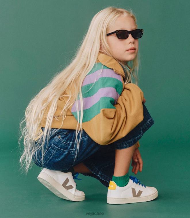 Veja niños Cordones esplar piel sin cromo blanco moonrock tónico PDFXH331 zapatos