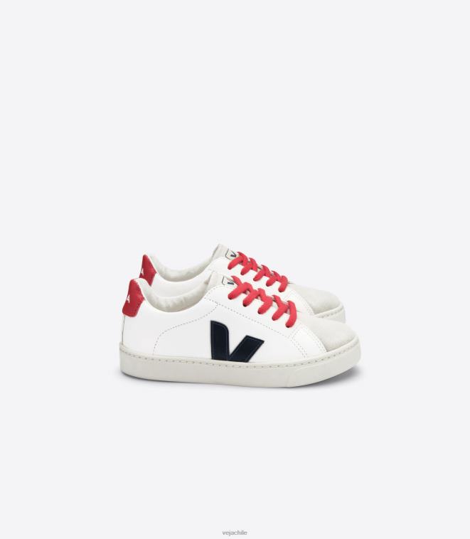 Veja niños Cordones esplar piel sin cromo blanco nautico pekin PDFXH342 zapatos