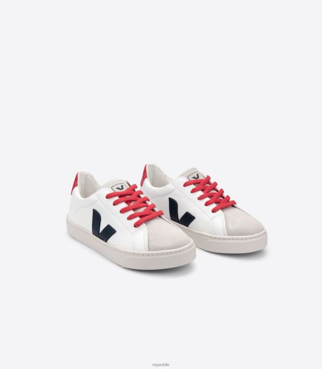 Veja niños Cordones esplar piel sin cromo blanco nautico pekin PDFXH342 zapatos