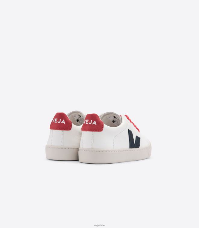 Veja niños Cordones esplar piel sin cromo blanco nautico pekin PDFXH342 zapatos