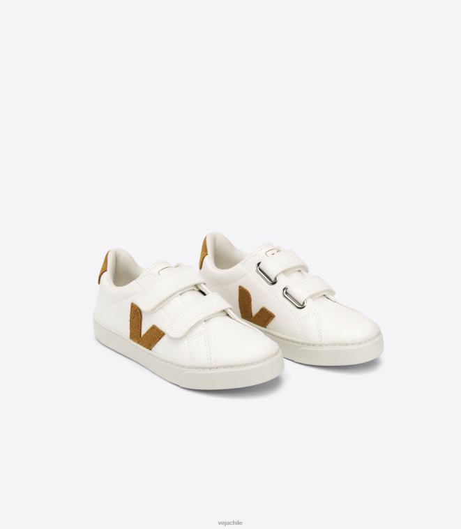 Veja niños esplar cuero sin cromo blanco camel PDFXH328 zapatos